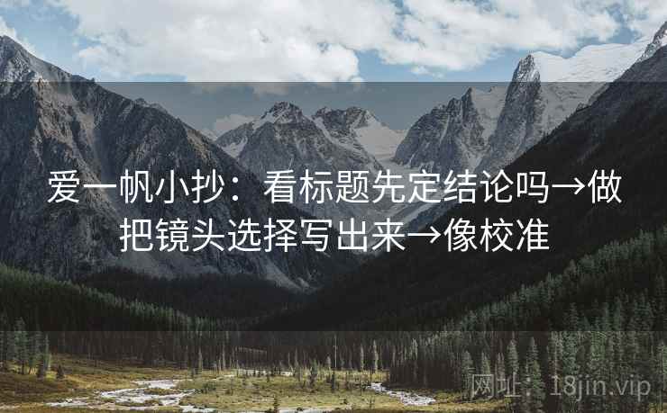 爱一帆小抄：看标题先定结论吗→做把镜头选择写出来→像校准