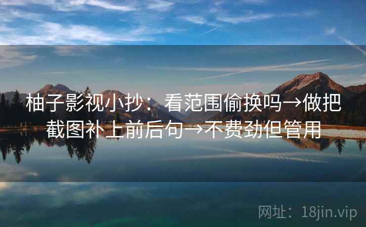 柚子影视小抄：看范围偷换吗→做把截图补上前后句→不费劲但管用